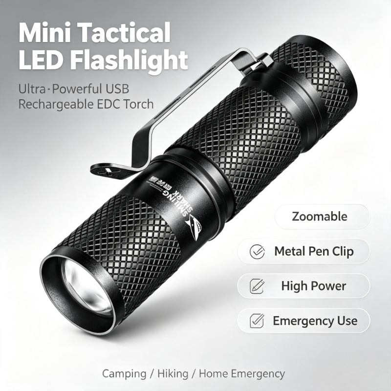 Edc Carry Flashlight - SMILING SHARK Linterna LED Táctica Mini