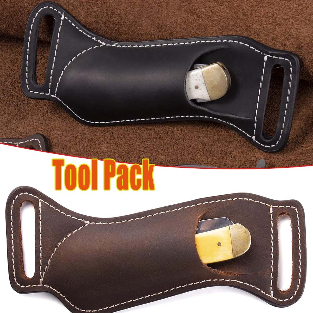 Edc Carry Belt Leather - Funda táctica para cuchillo plegable EDC,