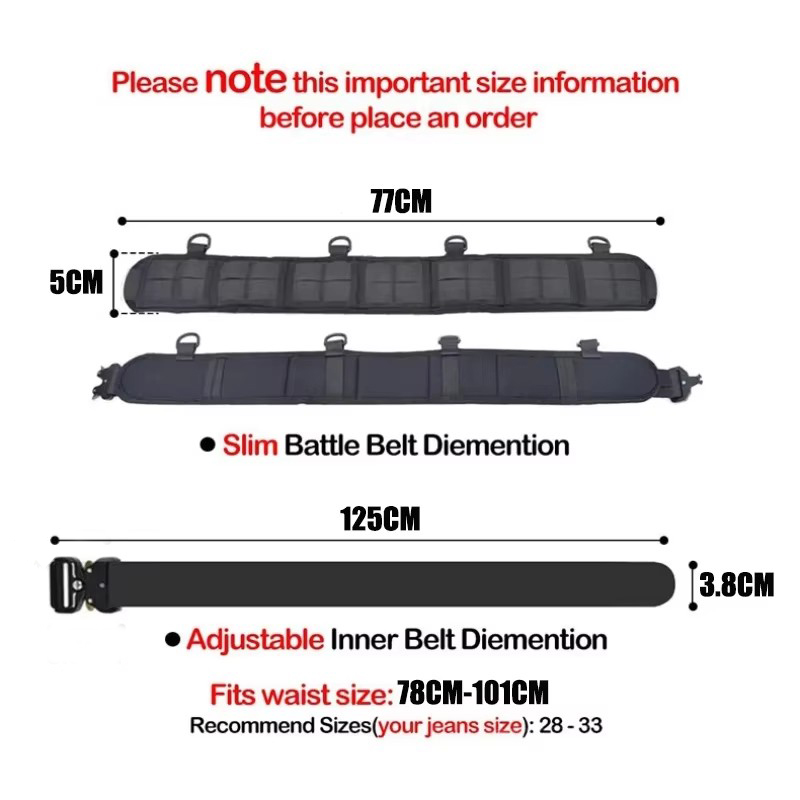 Cinturón táctico de nailon de  - Edc Concealed Carry Belt reseña y precio